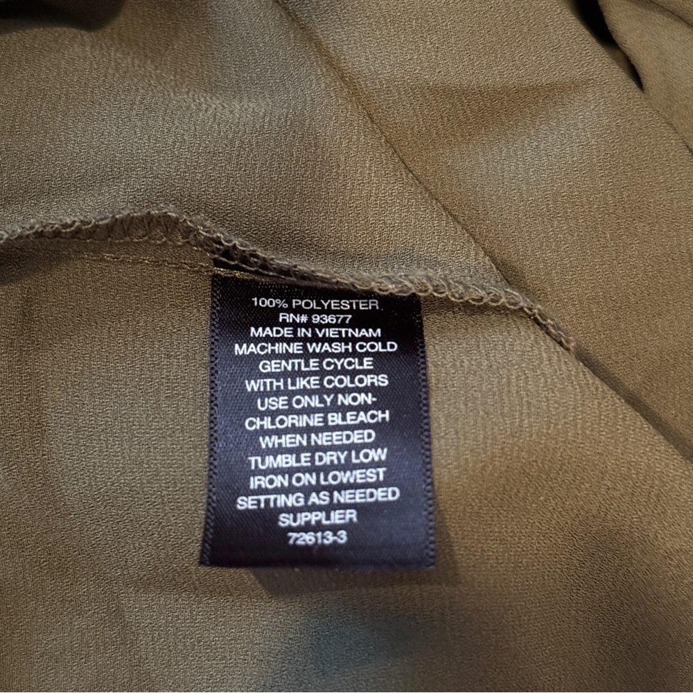 Worthington Olive Green Long Sleeve Blouse - Picture 11 of 11